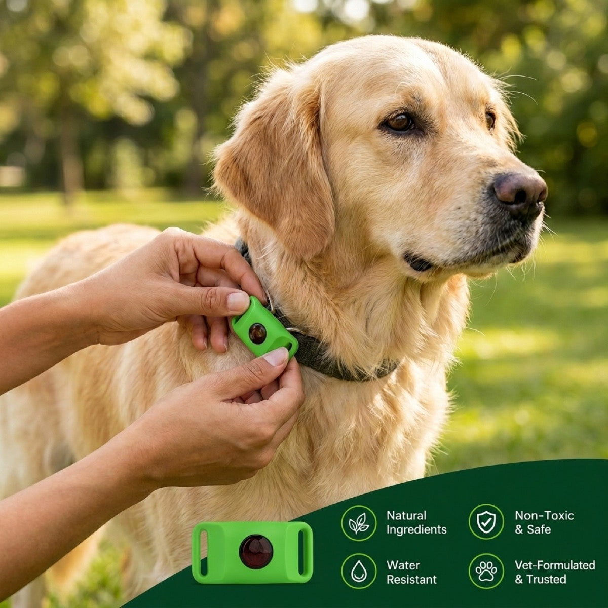 Clipping the pendant onto a dog collar